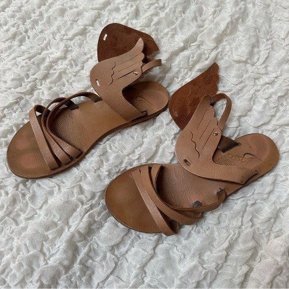 Ancient Greek Sandals Ikaria in Natural Color Size EU 36/ US 6 Imperfect - Picture 1 of 12